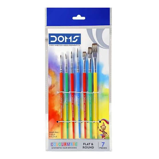 DOMS COLOURMATE SY HAIR BRUSHES SET OF 7